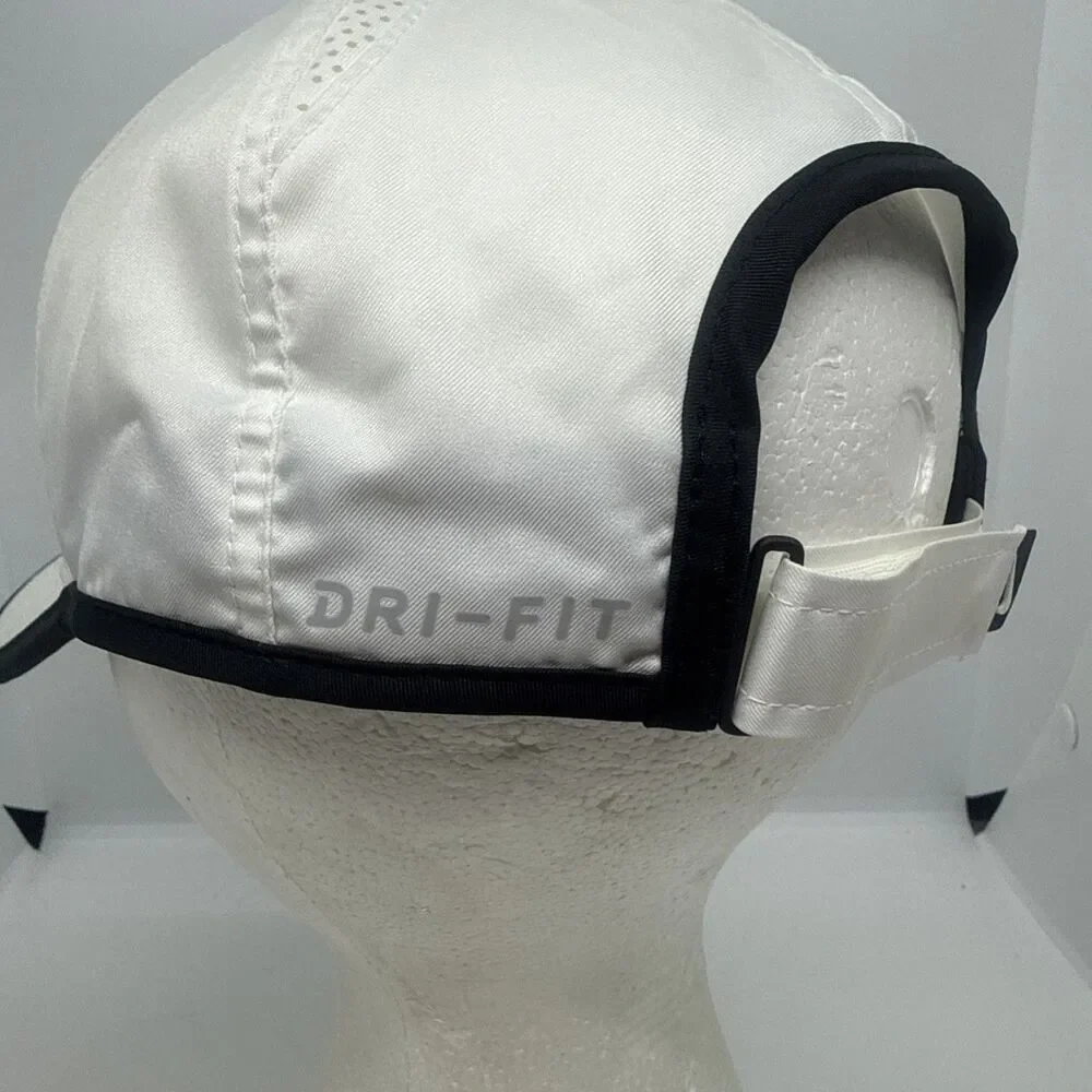 Nike Featherlight Hat Cap White Dri-FIT Strap Back Adjustable Run Gym Hike Mens - Picture 4 of 7